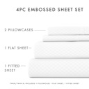 California King Checkered White Embossed Microfiber Sheet Set - Checkered Pattern