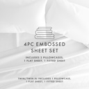 California King Checkered White Embossed Microfiber Sheet Set - Checkered Pattern