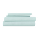 Full/Double Checkered Aqua Embossed Microfiber Sheet Set - Checkered Pattern