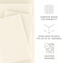 Full/Double Checkered Ivory Embossed Microfiber Sheet Set - Checkered Pattern