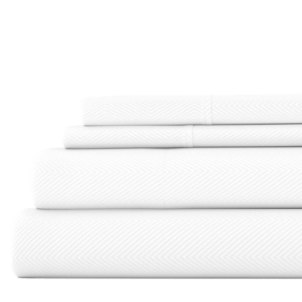 Embossed Microfiber Sheet Set - Chevron Pattern