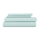  Embossed Microfiber Sheet Set - Striped Pattern