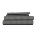 California King Stripes Gray Embossed Microfiber Sheet Set - Striped Pattern