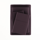 California King Stripes Purple Embossed Microfiber Sheet Set - Striped Pattern