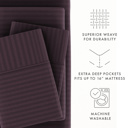 California King Stripes Purple Embossed Microfiber Sheet Set - Striped Pattern