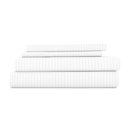 California King Stripes White Embossed Microfiber Sheet Set - Striped Pattern