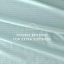 Full/Double Stripes Aqua Embossed Microfiber Sheet Set - Striped Pattern