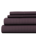 Full/Double Stripes Purple Embossed Microfiber Sheet Set - Striped Pattern