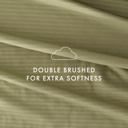 Full/Double Stripes Sage Embossed Microfiber Sheet Set - Striped Pattern