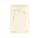 King Stripes Ivory Embossed Microfiber Sheet Set - Striped Pattern