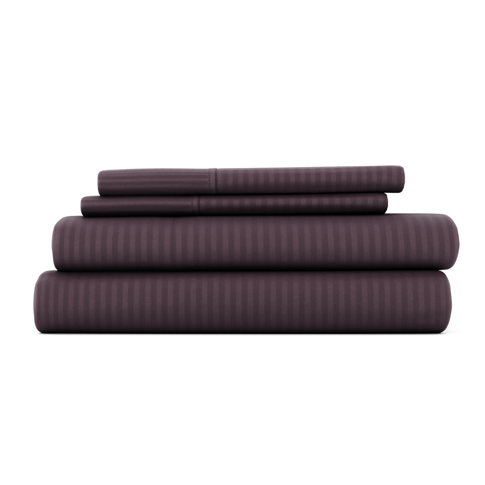 Embossed Microfiber Sheet Set - Striped Pattern