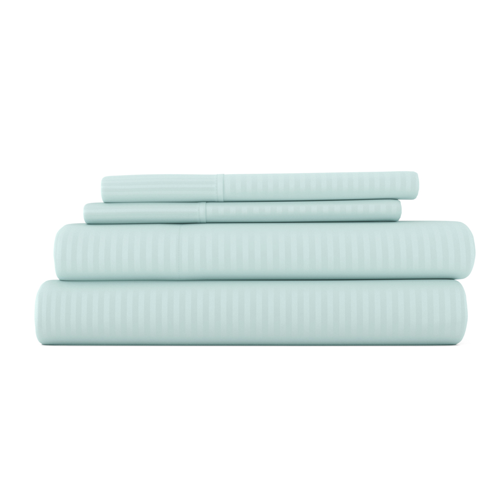 Embossed Microfiber Sheet Set - Striped Pattern