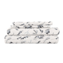 California King Botanical Light Gray 100% Cotton Flannel Sheet Set in Timeless Patterns