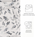 California King Botanical Light Gray 100% Cotton Flannel Sheet Set in Timeless Patterns