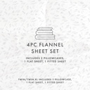 Full/Double Botanical Light Gray 100% Cotton Flannel Sheet Set in Timeless Patterns