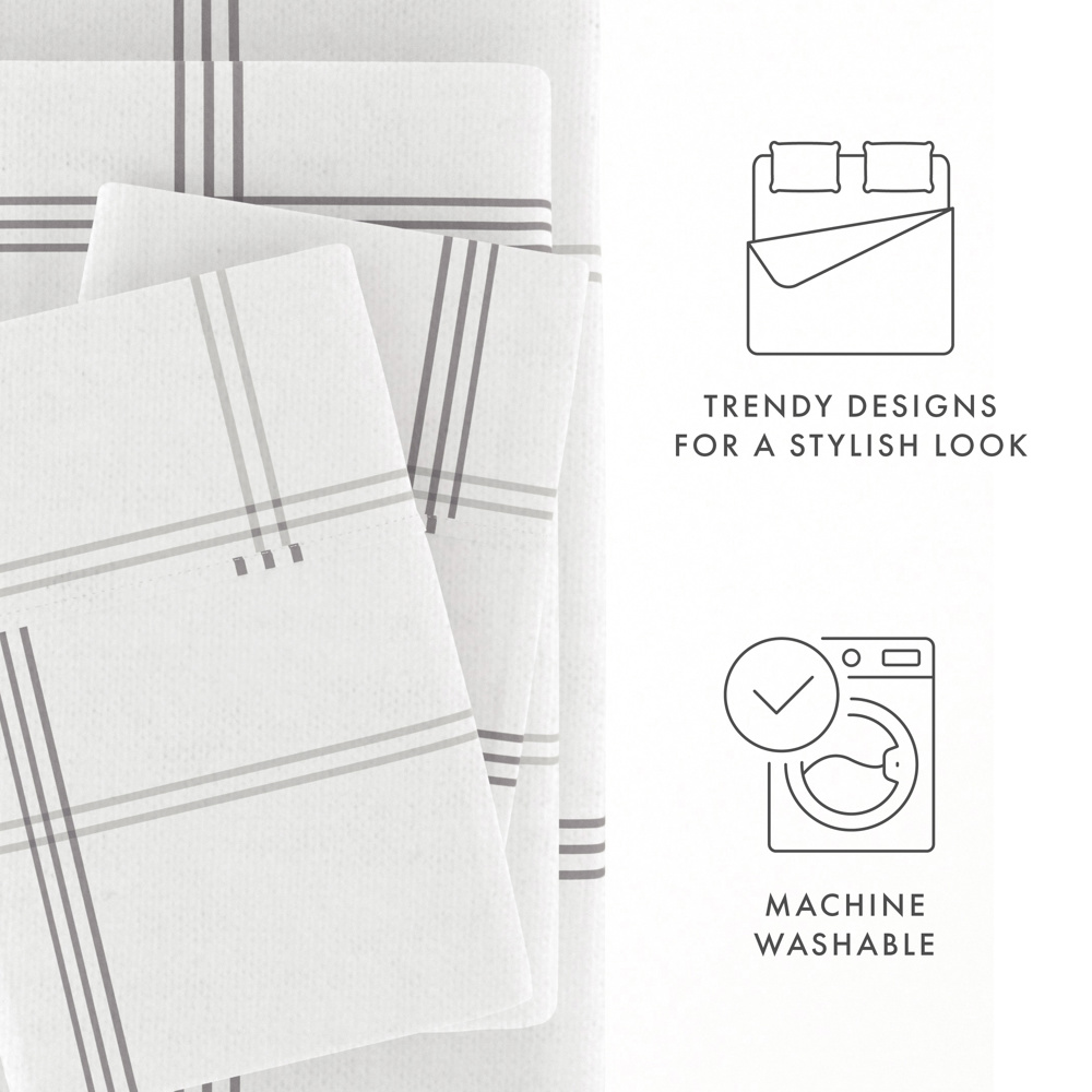 100% Cotton Flannel Sheet Set in Timeless Patterns