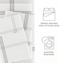 California King Checkered Gray 100% Cotton Flannel Sheet Set in Timeless Patterns