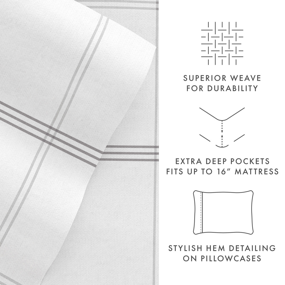 100% Cotton Flannel Sheet Set in Timeless Patterns