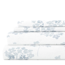 California King Flower Bunch Light Blue 100% Cotton Flannel Sheet Set in Timeless Patterns