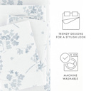 California King Flower Bunch Light Blue 100% Cotton Flannel Sheet Set in Timeless Patterns