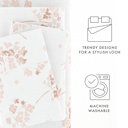 California King Flower Bunch Pink 100% Cotton Flannel Sheet Set in Timeless Patterns