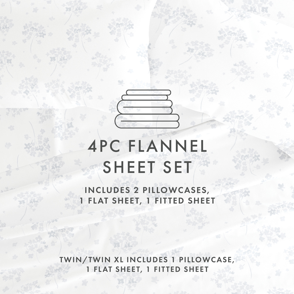 100% Cotton Flannel Sheet Set in Timeless Patterns