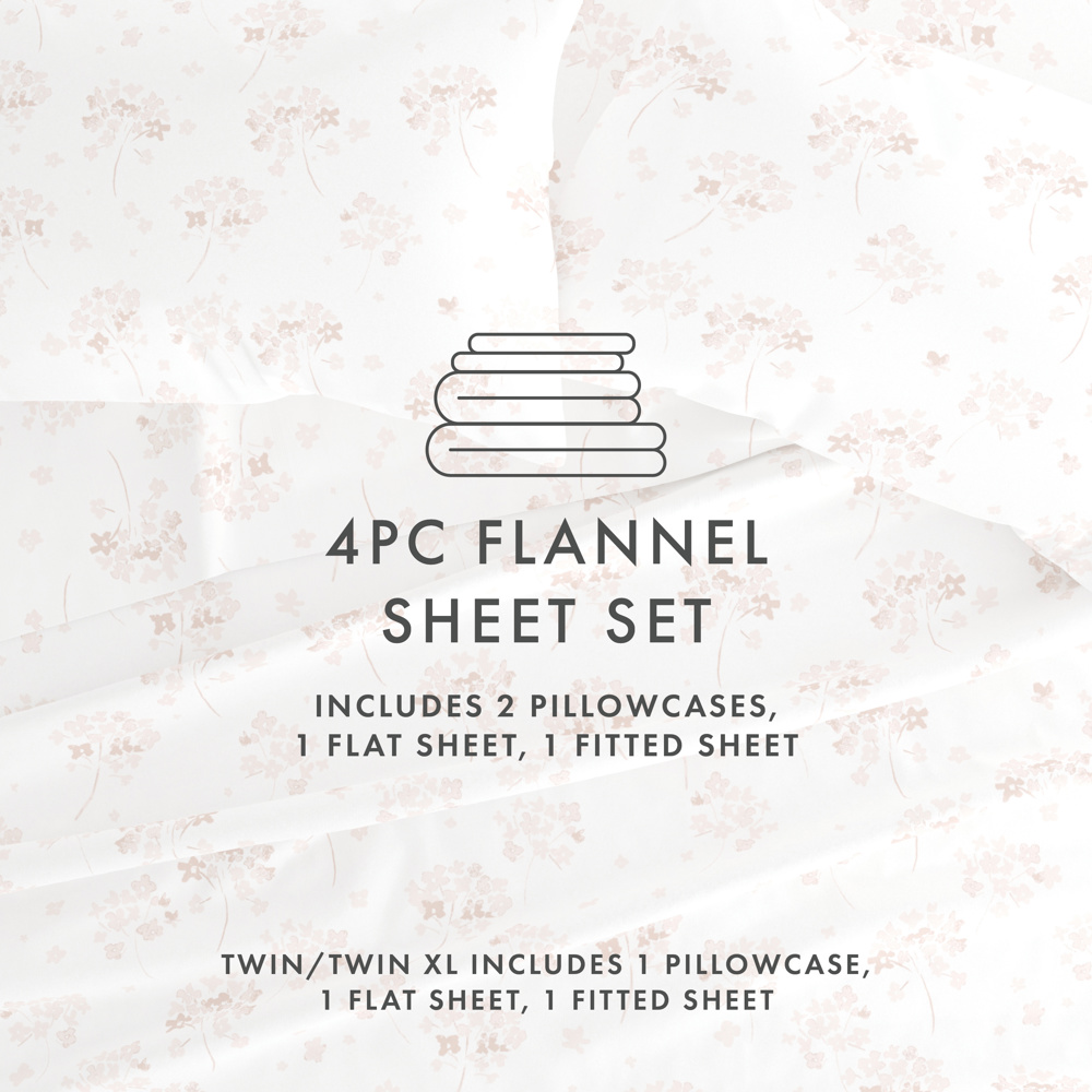 100% Cotton Flannel Sheet Set in Timeless Patterns