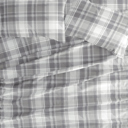 Full/Double Plaid Light Gray 100% Cotton Flannel Sheet Set in Timeless Patterns