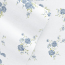 California King Rose Bunch Light Blue 100% Cotton Flannel Sheet Set in Timeless Patterns