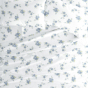 California King Rose Bunch Light Blue 100% Cotton Flannel Sheet Set in Timeless Patterns