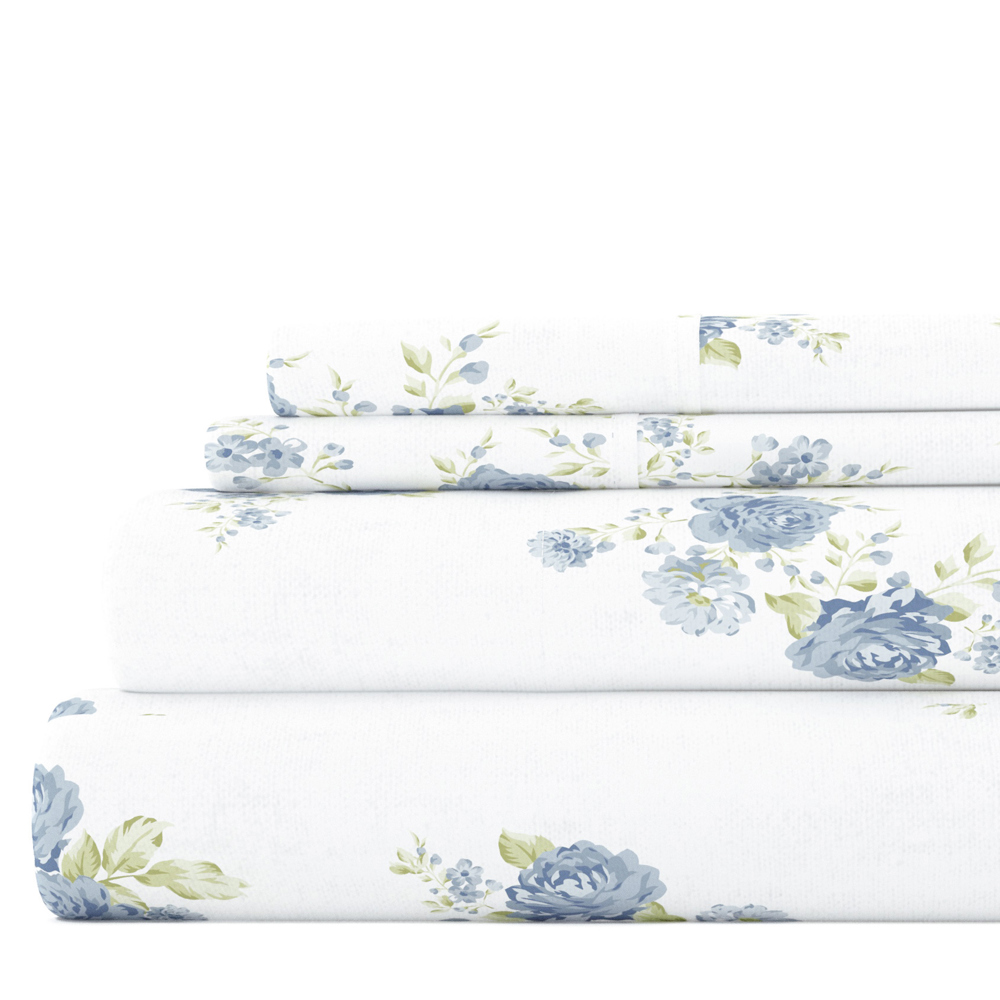 100% Cotton Flannel Sheet Set in Timeless Patterns