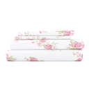 California King Rose Bunch Pink 100% Cotton Flannel Sheet Set in Timeless Patterns