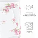 California King Rose Bunch Pink 100% Cotton Flannel Sheet Set in Timeless Patterns