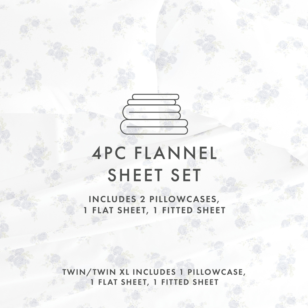 100% Cotton Flannel Sheet Set in Timeless Patterns