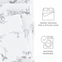 California King Sylvan Rose Gray 100% Cotton Flannel Sheet Set in Timeless Patterns