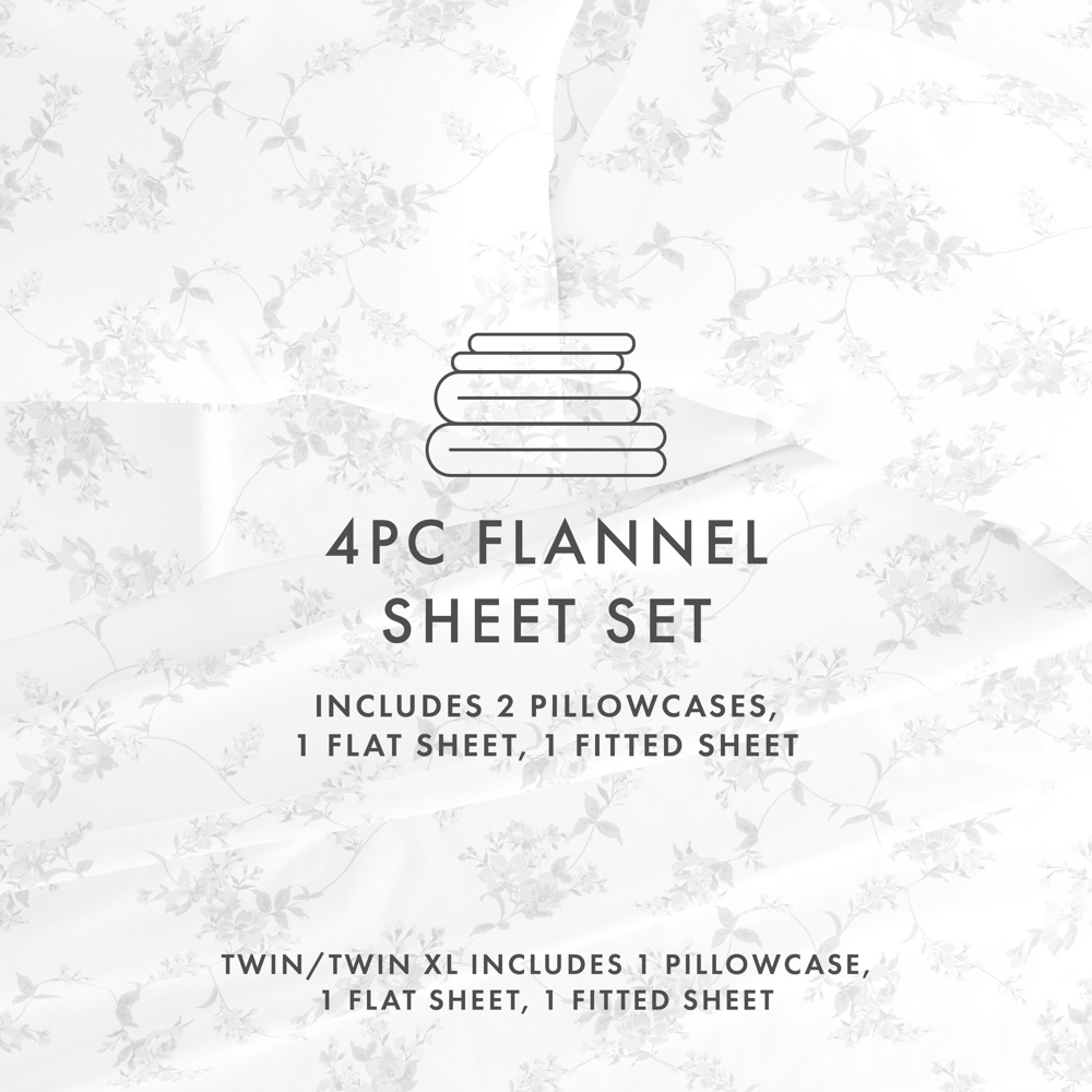 100% Cotton Flannel Sheet Set in Timeless Patterns