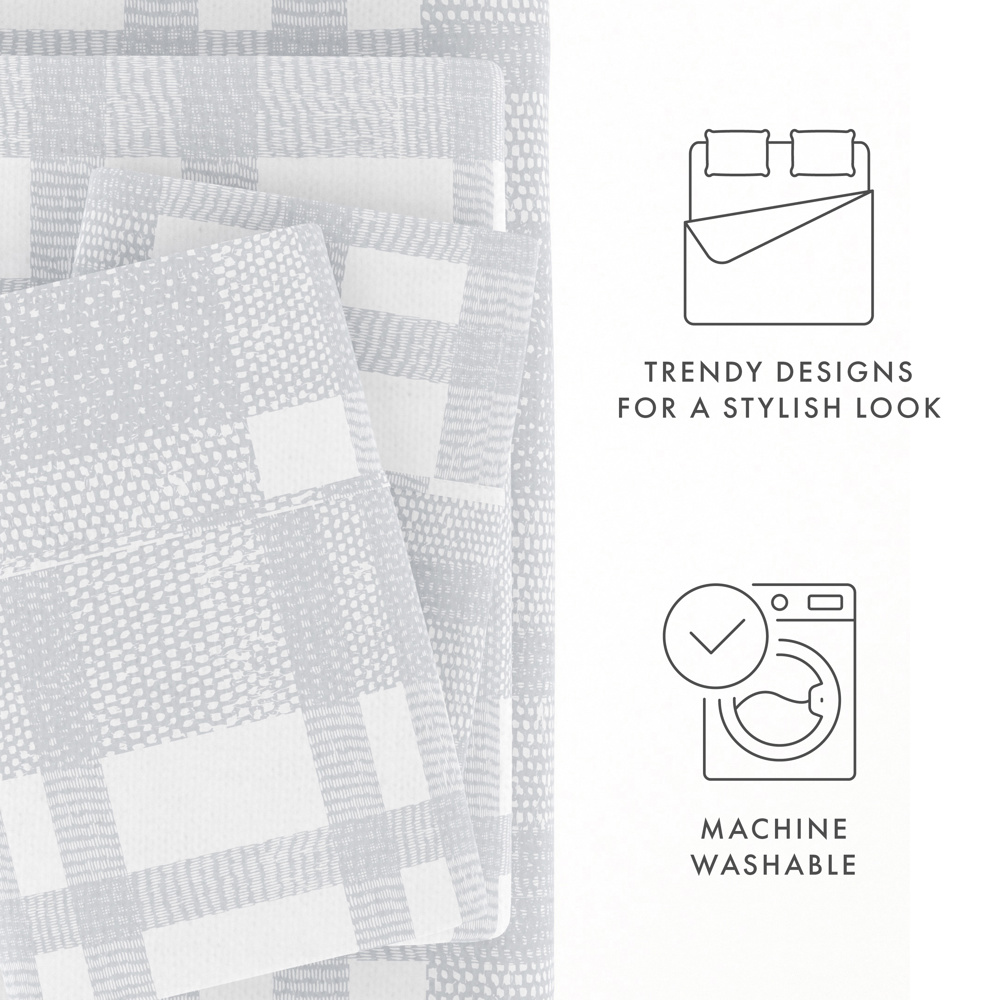 100% Cotton Flannel Sheet Set in Timeless Patterns