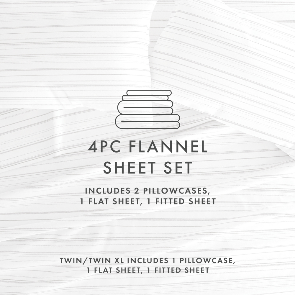 100% Cotton Flannel Sheet Set in Timeless Patterns