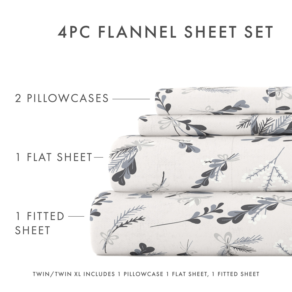 100% Cotton Flannel Sheet Set in Timeless Patterns