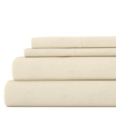 California King Ivory 100% Cotton Flannel Sheet Set in Solid Colors