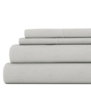 California King Light Gray 100% Cotton Flannel Sheet Set in Solid Colors