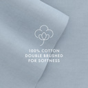 California King Light Navy 100% Cotton Flannel Sheet Set in Solid Colors