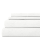 California King White 100% Cotton Flannel Sheet Set in Solid Colors