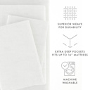 California King White 100% Cotton Flannel Sheet Set in Solid Colors