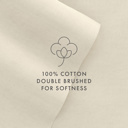 Full/Double Ivory 100% Cotton Flannel Sheet Set in Solid Colors