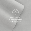 Full/Double Light Gray 100% Cotton Flannel Sheet Set in Solid Colors