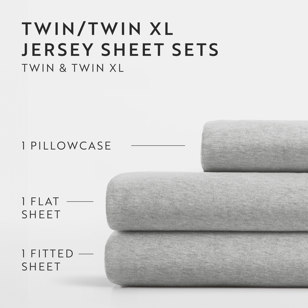 Jersey Knit Sheets - 100% Cotton - Ultra Soft - 4 Piece Sheet Set - Four Way Stretch