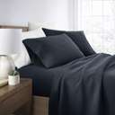 Full/Double Navy Jersey Knit Sheets - 100% Cotton - Ultra Soft - 4 Piece Sheet Set - Four Way Stretch