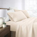 Full/Double Oatmeal Jersey Knit Sheets - 100% Cotton - Ultra Soft - 4 Piece Sheet Set - Four Way Stretch