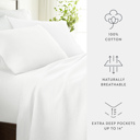 Full/Double White Jersey Knit Sheets - 100% Cotton - Ultra Soft - 4 Piece Sheet Set - Four Way Stretch